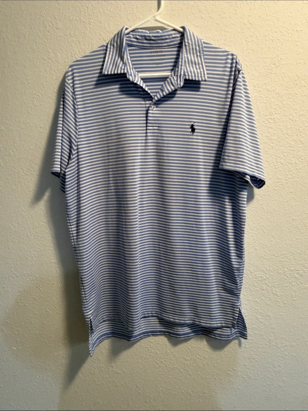 Polo by Ralph Lauren Light Blue & White Striped Men's Polo Shirt